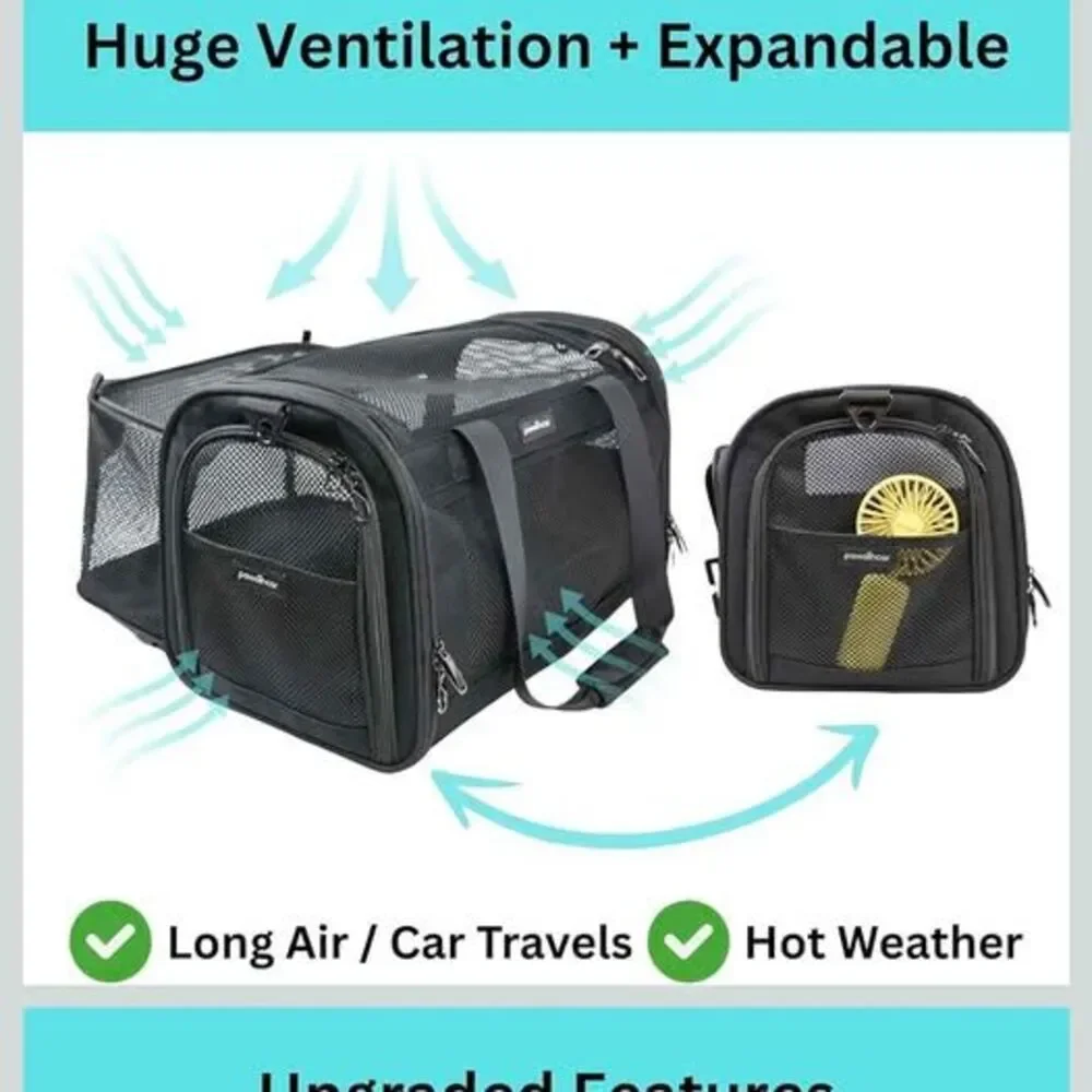 Crash-Tested Dog Carrier 3-in-1 Lab-Tested Cat Car Seat, TSA Approved